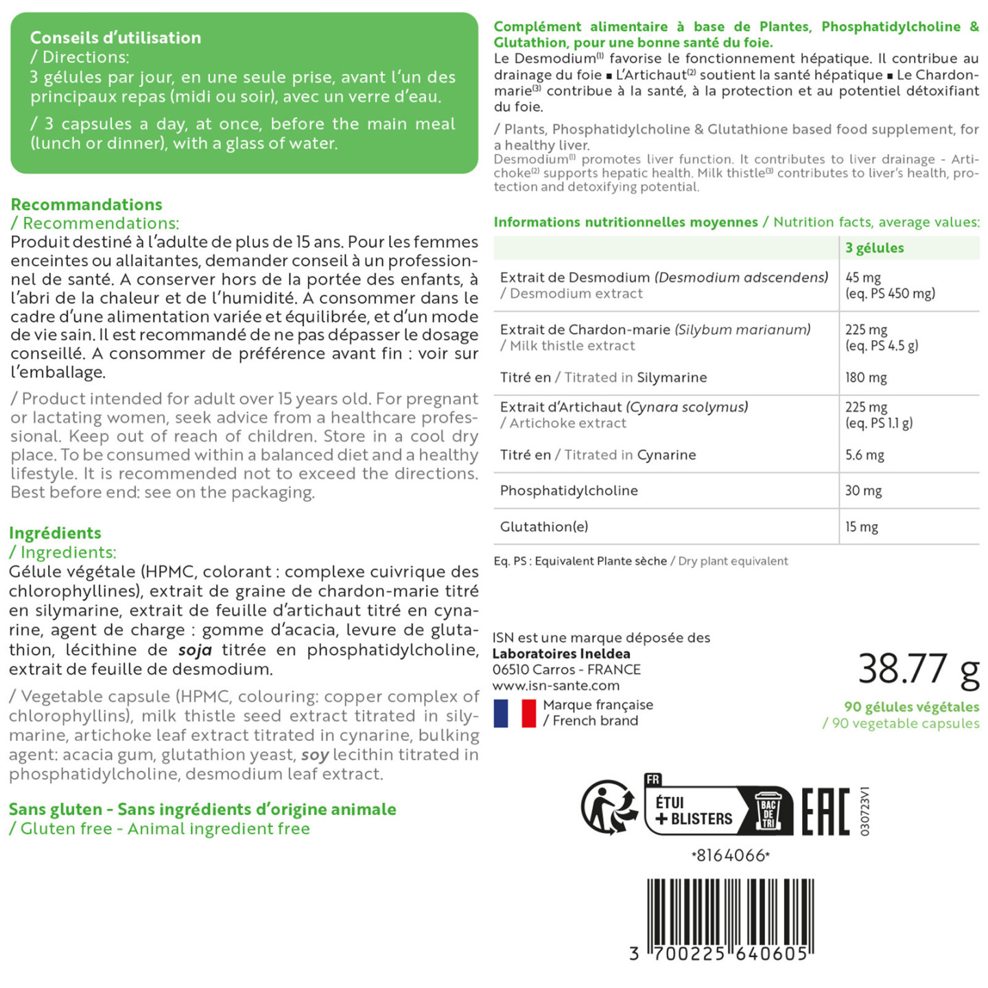 HEPATOBIL® - Detoxification du foie - Pilulier de 90 gélules végétales