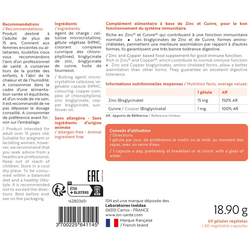 SUPLEZINC - SUPPLÉMENTATION EN CUIVRE ET EN ZINC SUPLEZINC - SUPPLÉMENTATION EN CUIVRE ET EN ZINC