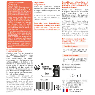 VITAL-D3® - Capital osseux & Immunité - Flacon compte-gouttes 20 ml