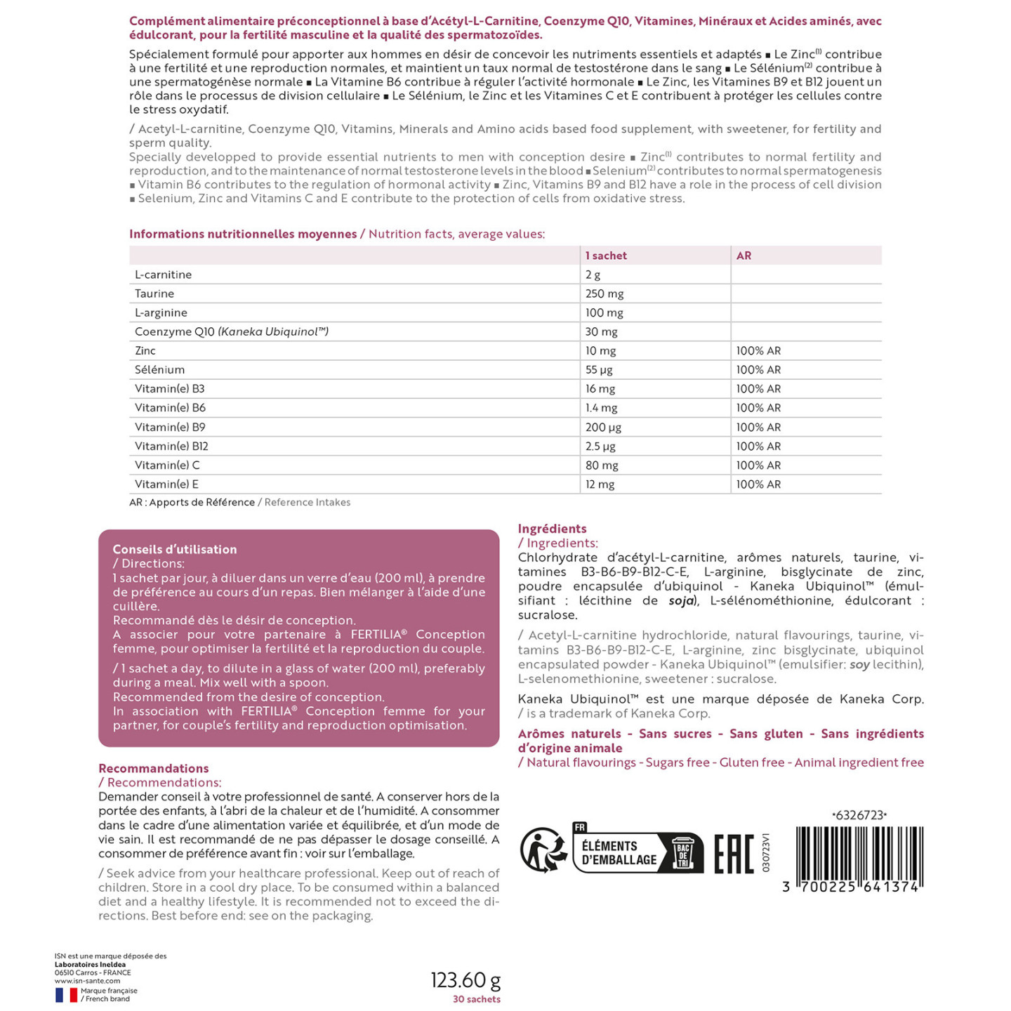 FERTILIA® CONCEPTION HOMME - Ineldea Santé Naturelle