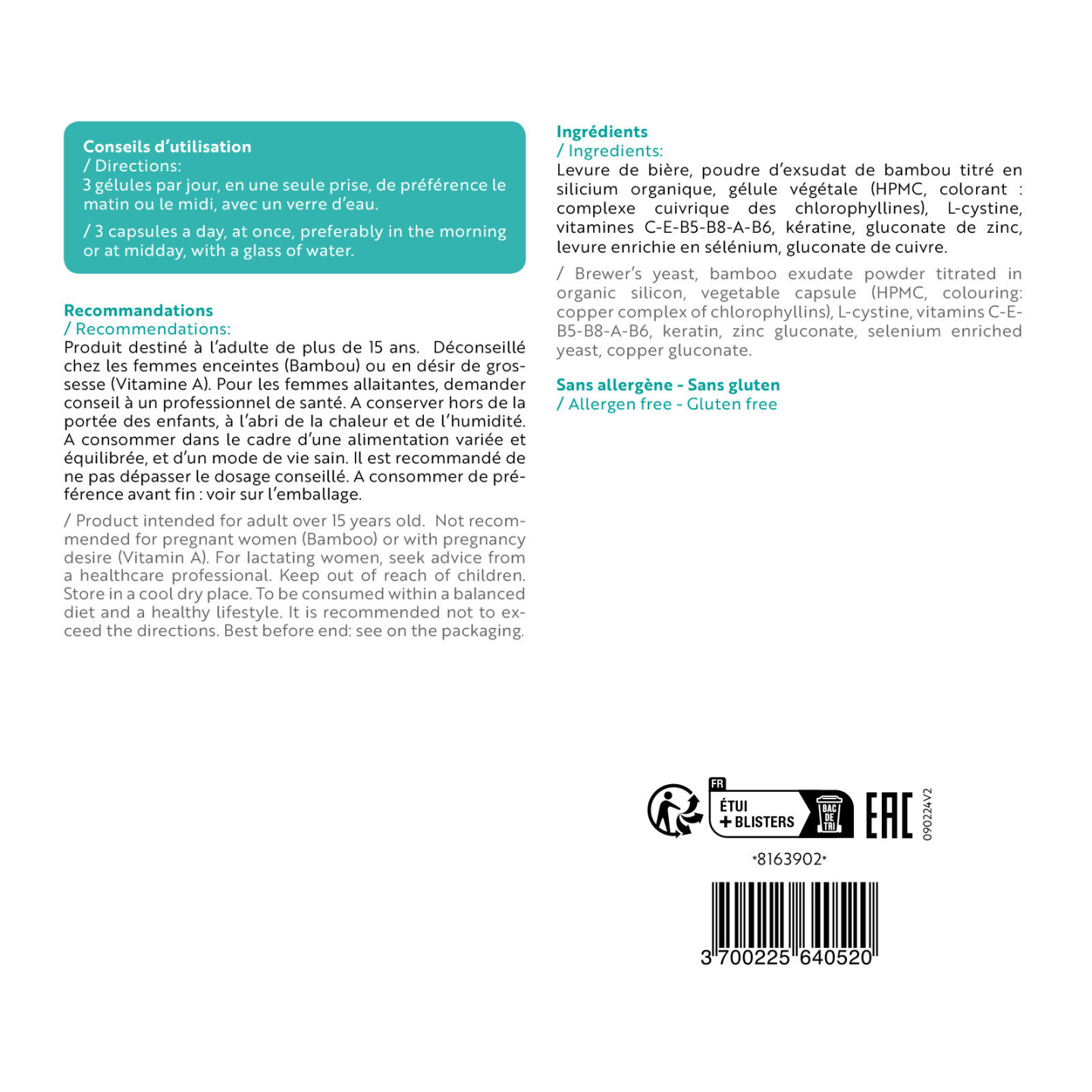 KERAFORCE® - Beauté et résistance des Cheveux et ongles - 90 gélules