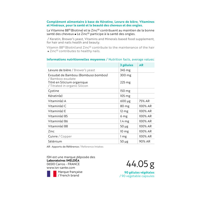 KERAFORCE® - Beauté et résistance des Cheveux et ongles - 90 gélules KERAFORCE® - Beauté et résistance des Cheveux et ongles - 90 gélules