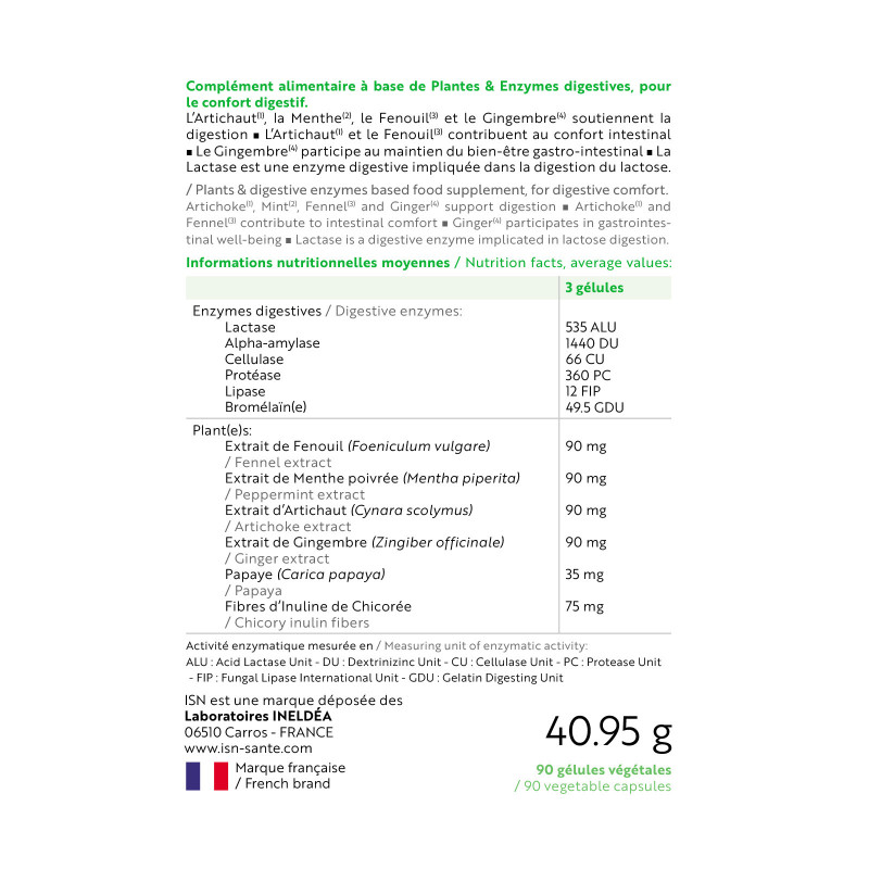 DIGELISE® - Améliore la digestion - Pilulier de 90 gélules végétales DIGELISE® - Améliore la digestion - Pilulier de 90 gélules végétales