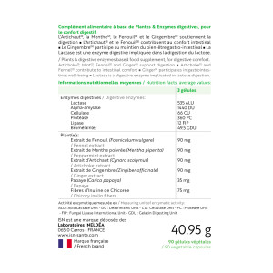 DIGELISE® - Améliore la digestion - Pilulier de 90 gélules végétales DIGELISE® - Améliore la digestion - Pilulier de 90 gélules végétales