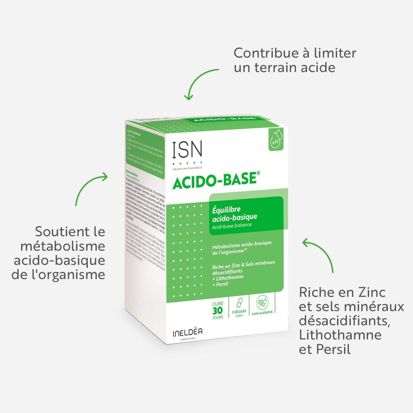 ACIDO-BASE® - Rééquilibre le pH sanguin - 90 gélules végétales