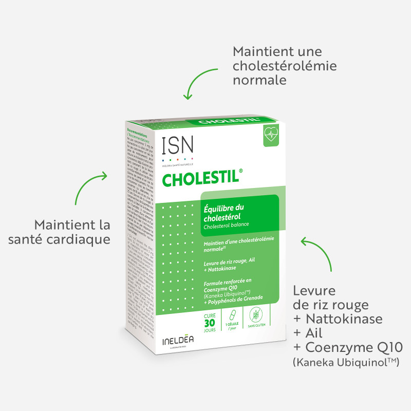 CHOLESTIL® - Equilibre du cholestérol - 30 gélules végétales. CHOLESTIL® - Equilibre du cholestérol - 30 gélules végétales.