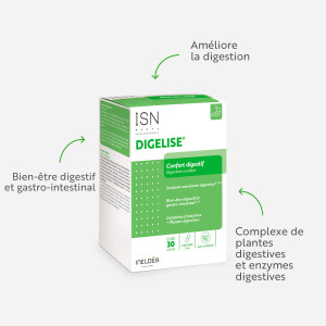 DIGELISE® - Améliore la digestion - Pilulier de 90 gélules végétales DIGELISE® - Améliore la digestion - Pilulier de 90 gélules végétales