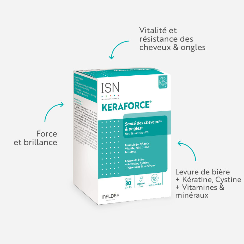 KERAFORCE® - Beauté et résistance des Cheveux et ongles - 90 gélules KERAFORCE® - Beauté et résistance des Cheveux et ongles - 90 gélules