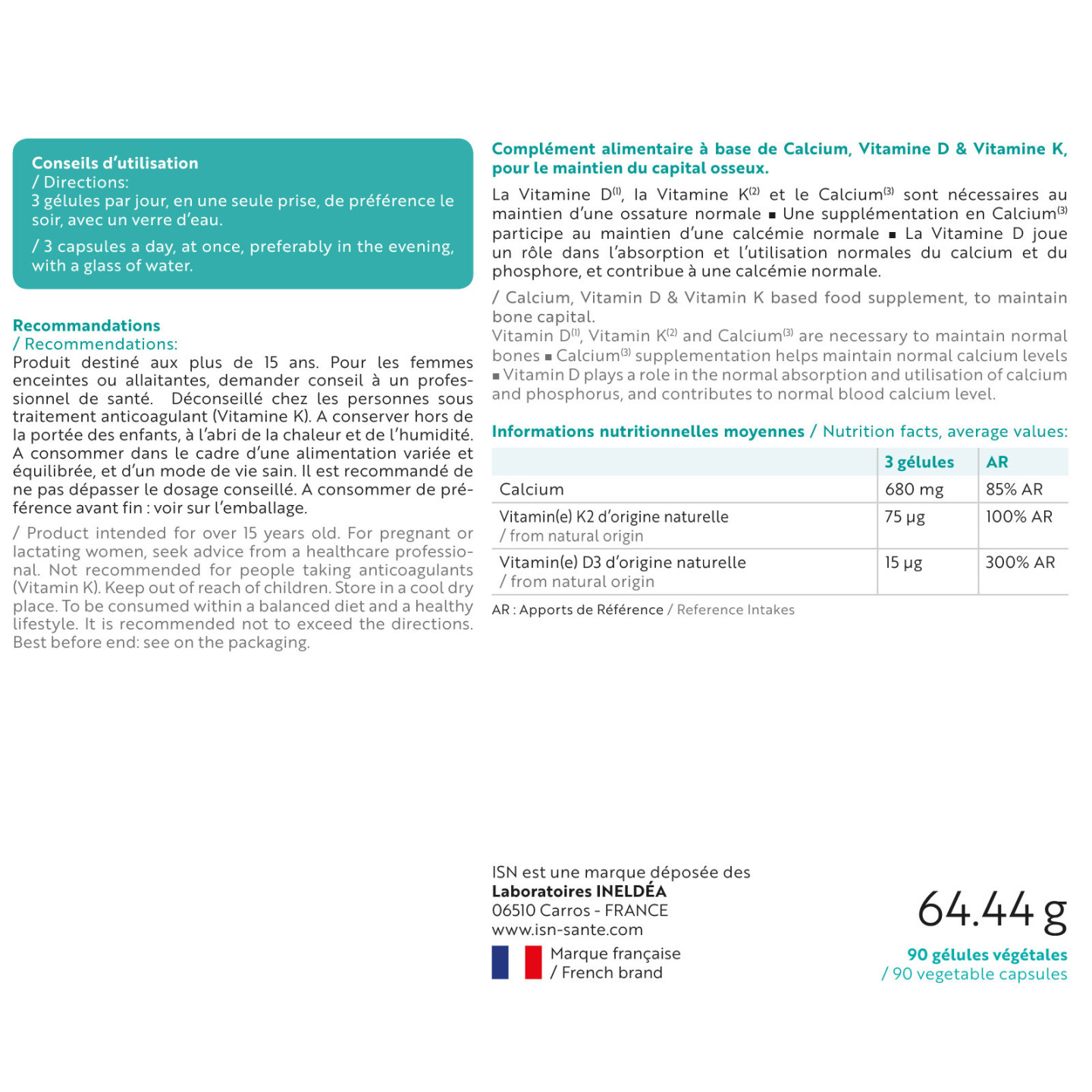 OSTEOBIOL® - Favorisr le maintien de la densité osseuse - 90 gélules