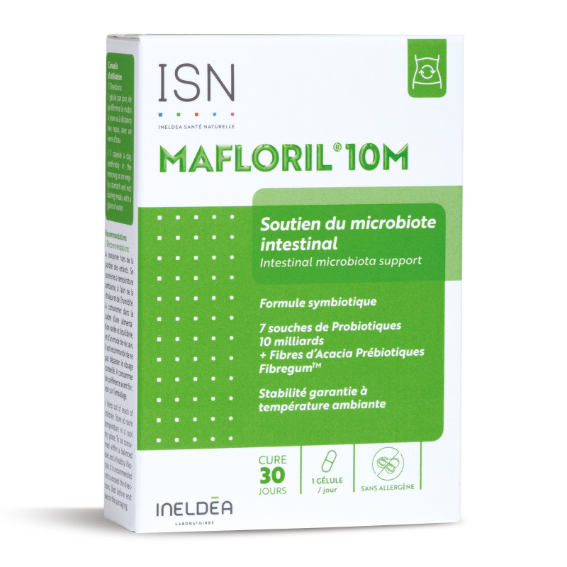 Mafloril®-10M - Soutien de la flore intestinale - 30 gélules végétales Mafloril®-10M - Soutien de la flore intestinale - 30 gélules végétales