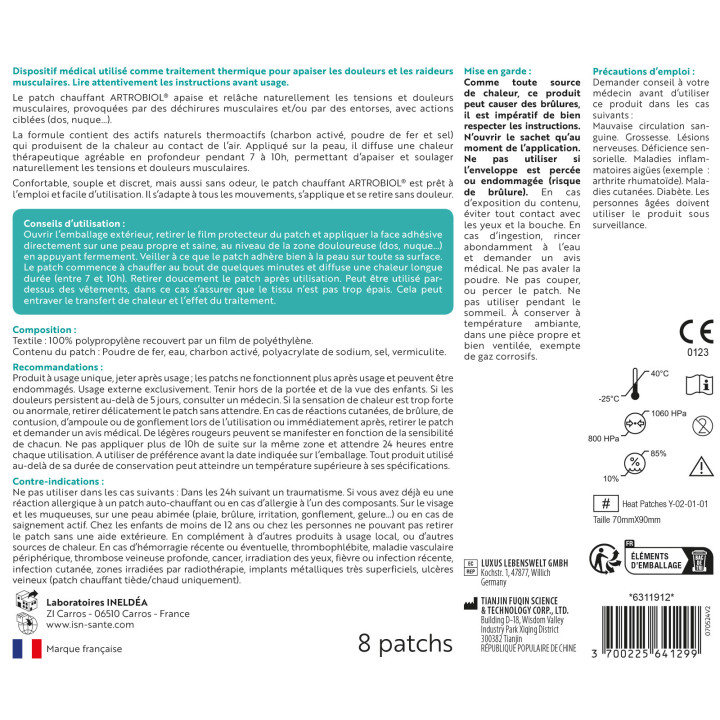 ARTROBIOL® PATCHS CHAUFFANTS - Confort musculaire
