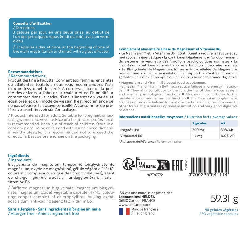 MAGNEFOR® - Votre meilleur choix Magnésium ! 90 gélules végétales