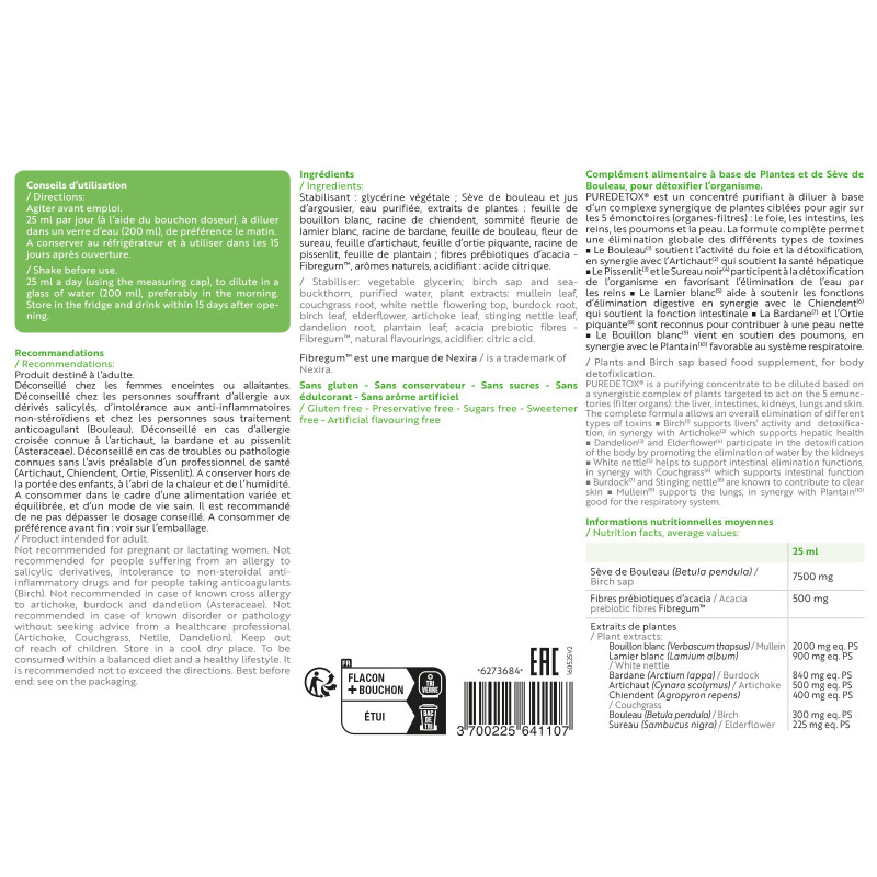 PUREDETOX - Détoxification globale de l'organisme